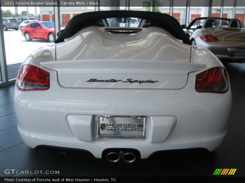 Carrara White / Black 2012 Porsche Boxster Spyder