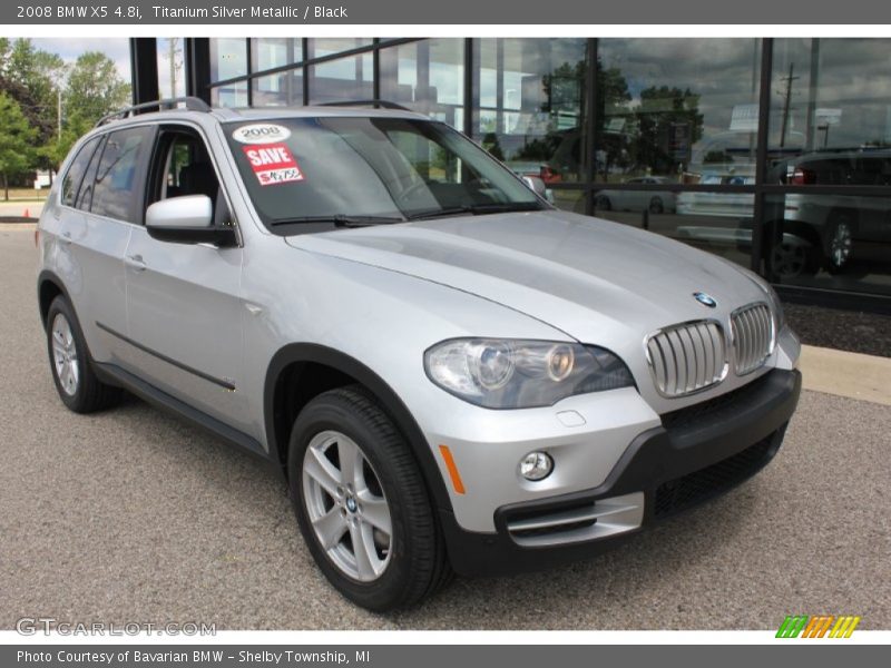 Titanium Silver Metallic / Black 2008 BMW X5 4.8i