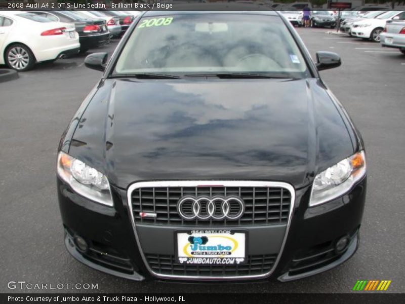 Brilliant Black / Beige 2008 Audi A4 2.0T S-Line Sedan