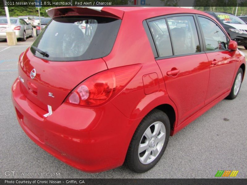 Red Alert / Charcoal 2011 Nissan Versa 1.8 SL Hatchback
