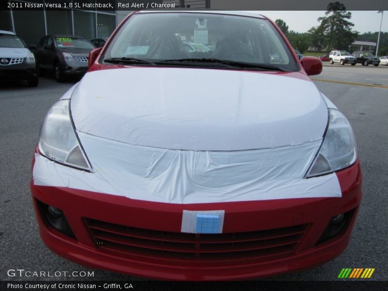 Red Alert / Charcoal 2011 Nissan Versa 1.8 SL Hatchback