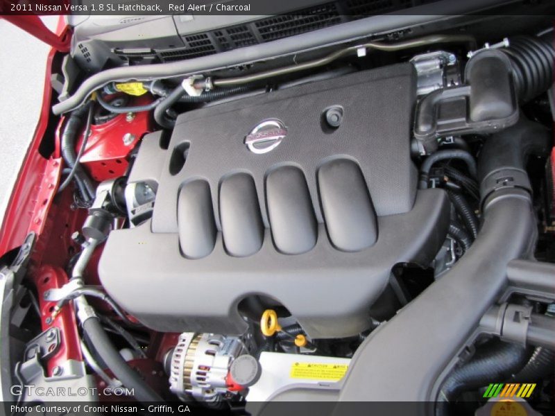 Red Alert / Charcoal 2011 Nissan Versa 1.8 SL Hatchback