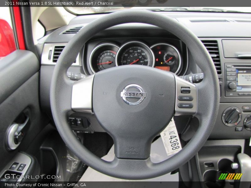 Red Alert / Charcoal 2011 Nissan Versa 1.8 SL Hatchback