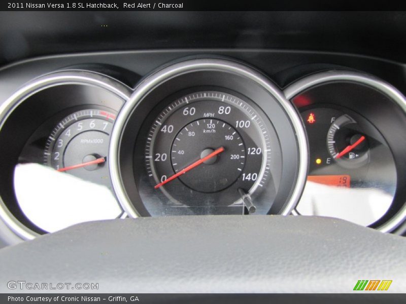 Red Alert / Charcoal 2011 Nissan Versa 1.8 SL Hatchback