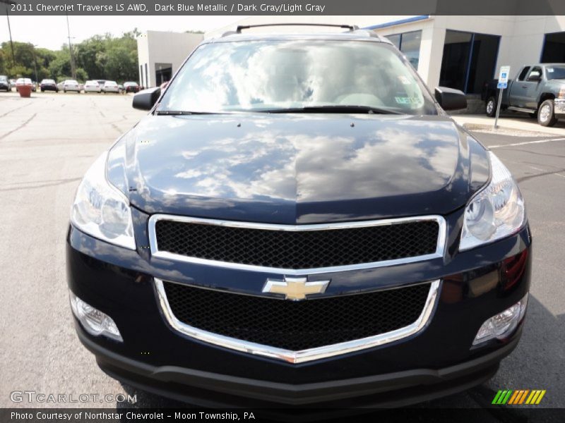 Dark Blue Metallic / Dark Gray/Light Gray 2011 Chevrolet Traverse LS AWD
