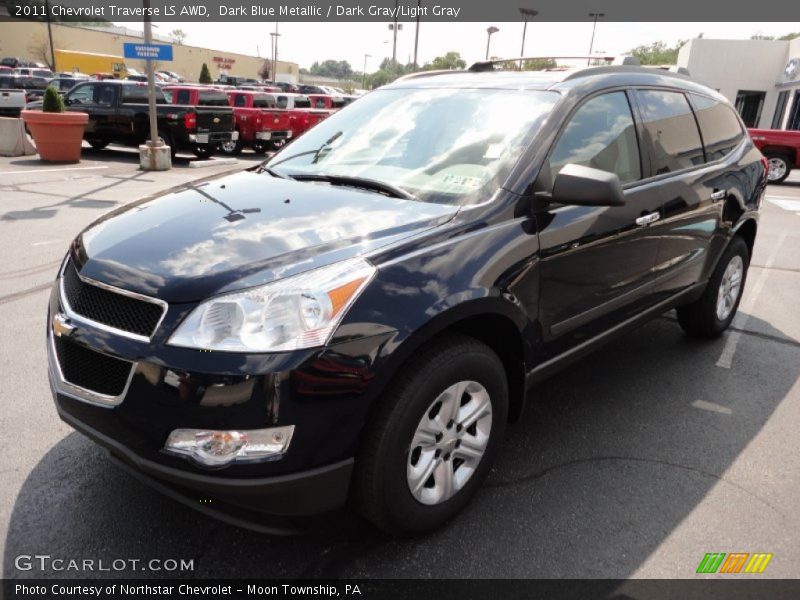 Dark Blue Metallic / Dark Gray/Light Gray 2011 Chevrolet Traverse LS AWD
