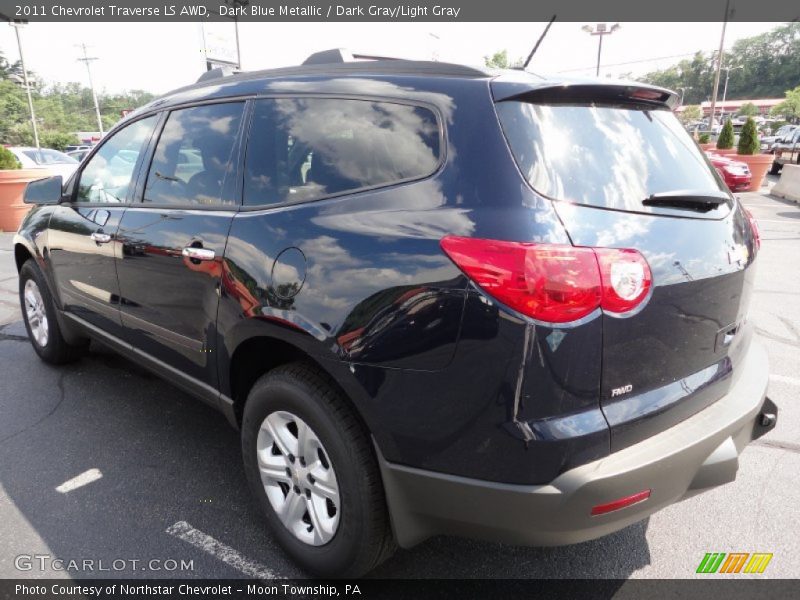 Dark Blue Metallic / Dark Gray/Light Gray 2011 Chevrolet Traverse LS AWD