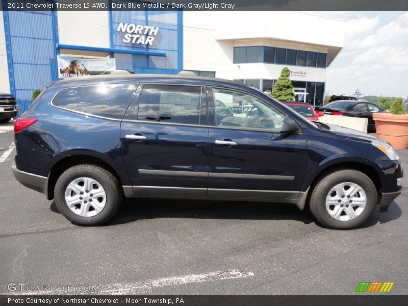 Dark Blue Metallic / Dark Gray/Light Gray 2011 Chevrolet Traverse LS AWD