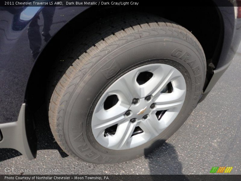 Dark Blue Metallic / Dark Gray/Light Gray 2011 Chevrolet Traverse LS AWD