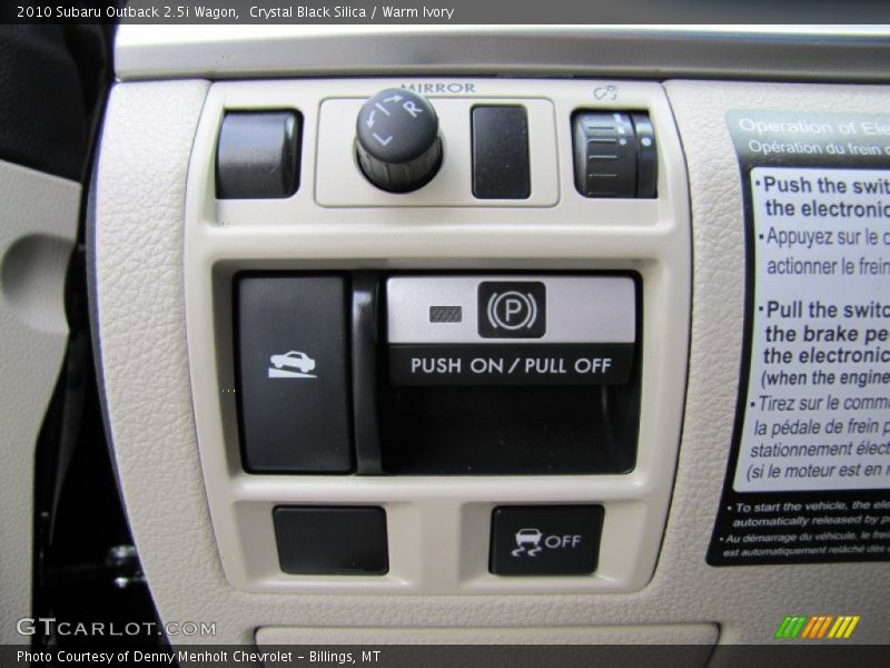 Controls of 2010 Outback 2.5i Wagon