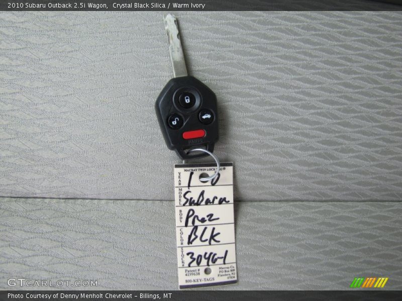 Crystal Black Silica / Warm Ivory 2010 Subaru Outback 2.5i Wagon