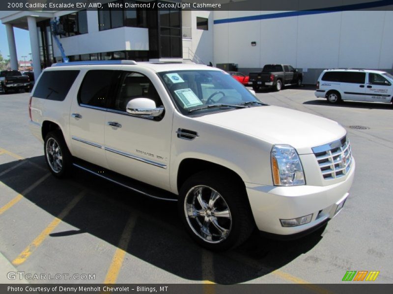 White Diamond / Cocoa/Light Cashmere 2008 Cadillac Escalade ESV AWD