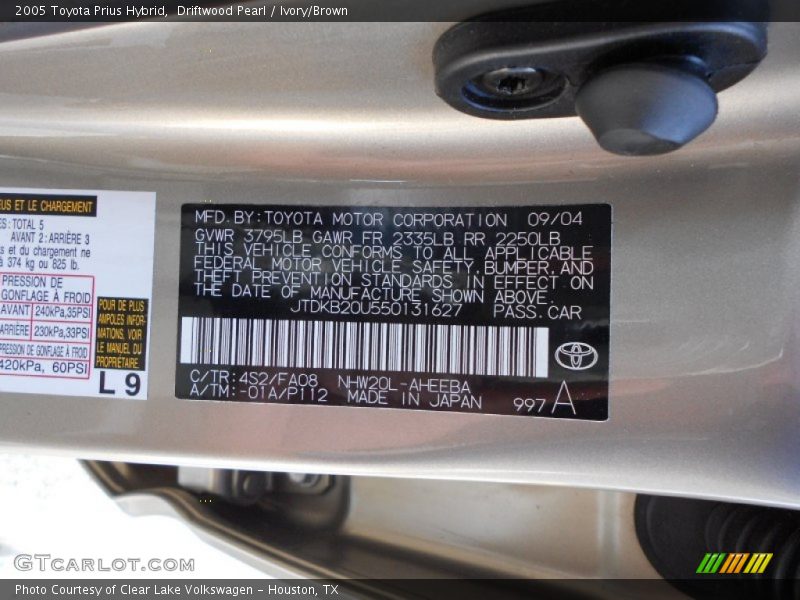 Driftwood Pearl / Ivory/Brown 2005 Toyota Prius Hybrid