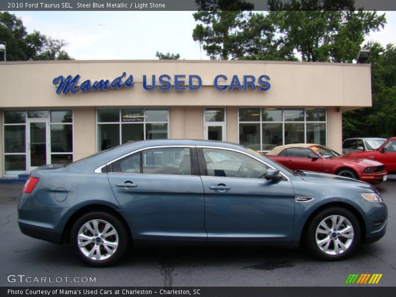 Steel Blue Metallic / Light Stone 2010 Ford Taurus SEL