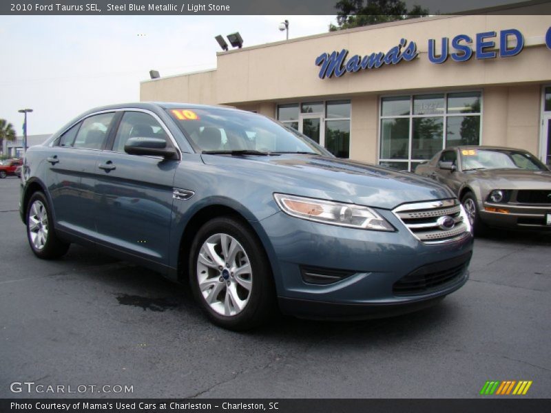 Steel Blue Metallic / Light Stone 2010 Ford Taurus SEL
