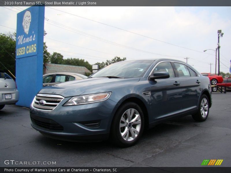 Steel Blue Metallic / Light Stone 2010 Ford Taurus SEL