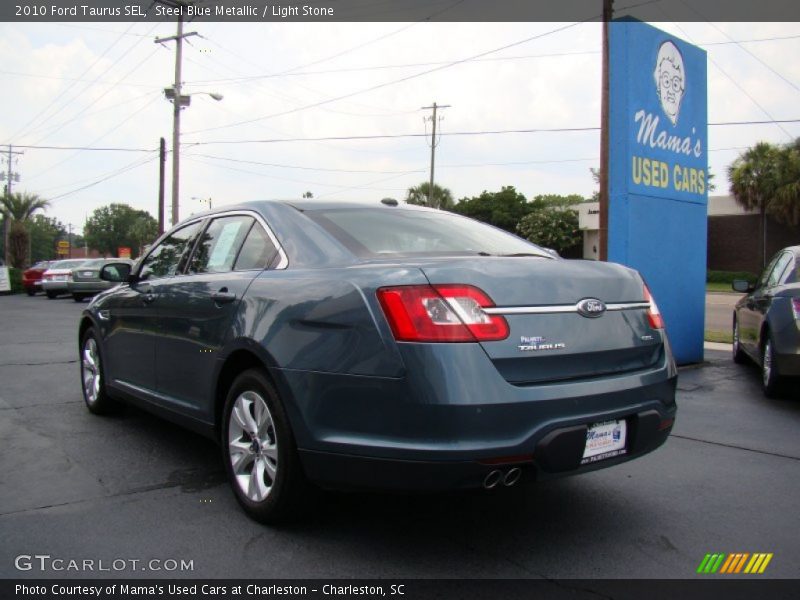 Steel Blue Metallic / Light Stone 2010 Ford Taurus SEL