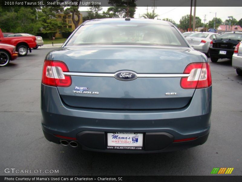 Steel Blue Metallic / Light Stone 2010 Ford Taurus SEL