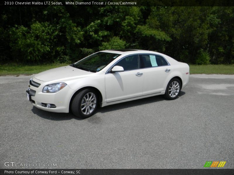 White Diamond Tricoat / Cocoa/Cashmere 2010 Chevrolet Malibu LTZ Sedan