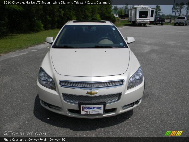 White Diamond Tricoat / Cocoa/Cashmere 2010 Chevrolet Malibu LTZ Sedan