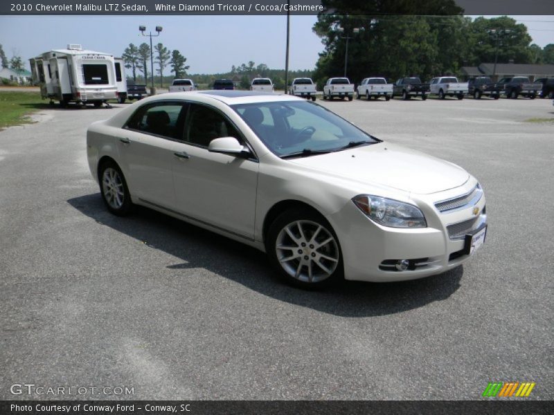 White Diamond Tricoat / Cocoa/Cashmere 2010 Chevrolet Malibu LTZ Sedan