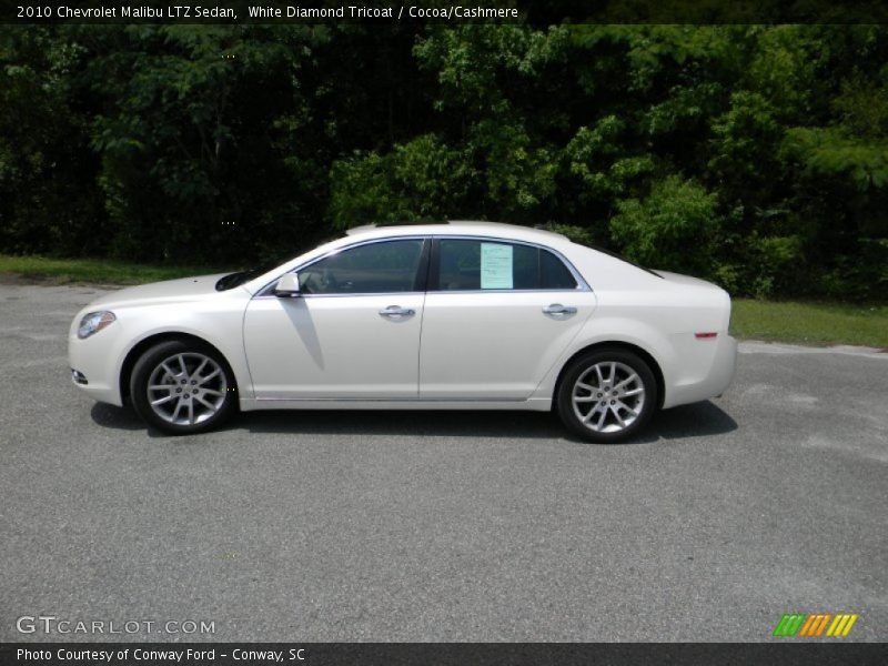 White Diamond Tricoat / Cocoa/Cashmere 2010 Chevrolet Malibu LTZ Sedan