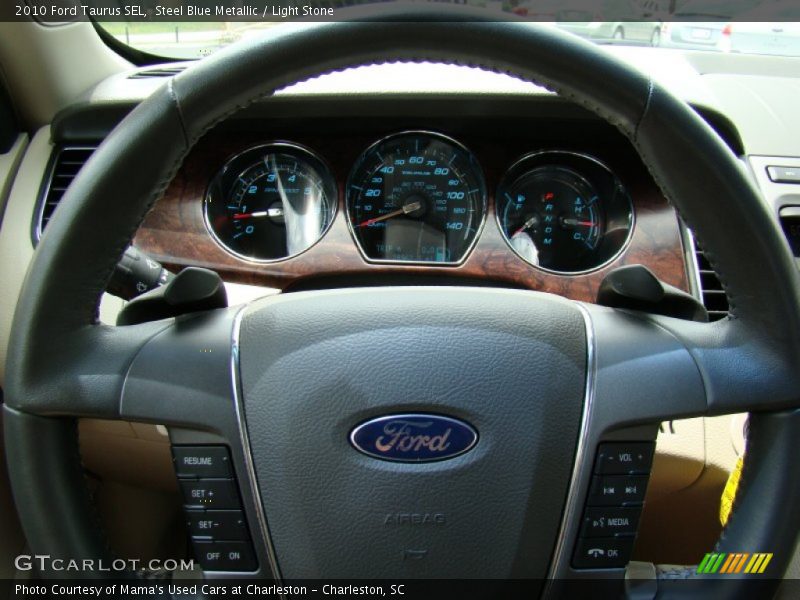 Steel Blue Metallic / Light Stone 2010 Ford Taurus SEL