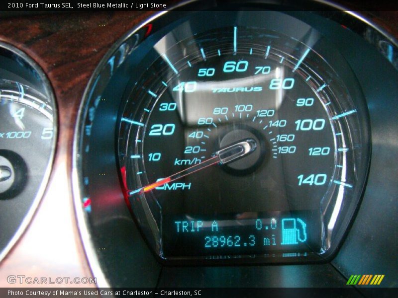 Steel Blue Metallic / Light Stone 2010 Ford Taurus SEL