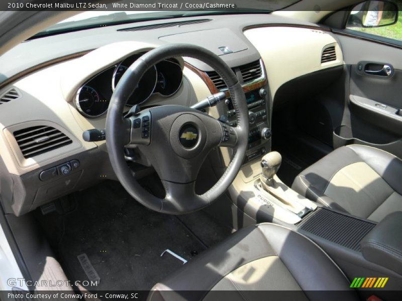 White Diamond Tricoat / Cocoa/Cashmere 2010 Chevrolet Malibu LTZ Sedan