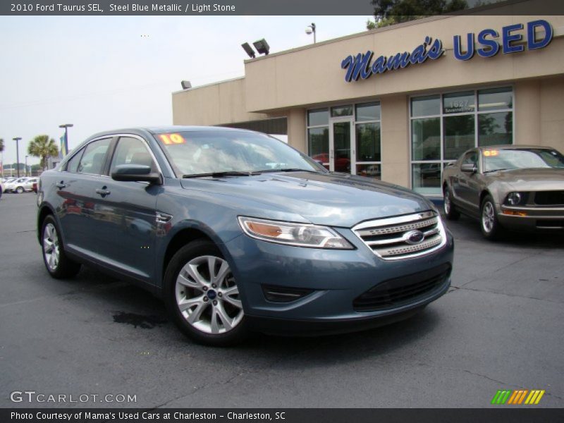 Steel Blue Metallic / Light Stone 2010 Ford Taurus SEL