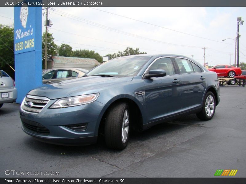 Steel Blue Metallic / Light Stone 2010 Ford Taurus SEL