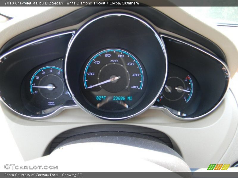 White Diamond Tricoat / Cocoa/Cashmere 2010 Chevrolet Malibu LTZ Sedan