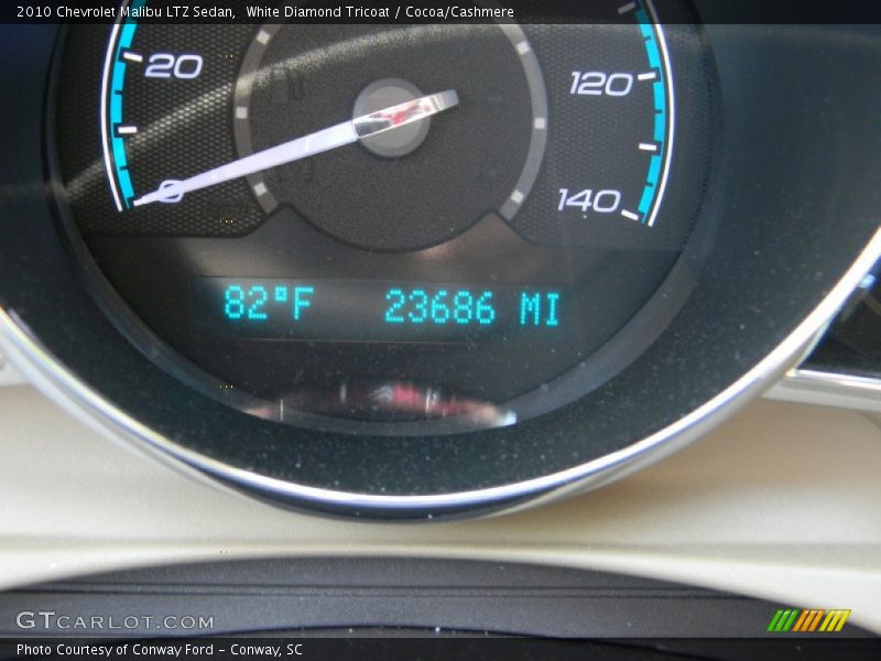 White Diamond Tricoat / Cocoa/Cashmere 2010 Chevrolet Malibu LTZ Sedan