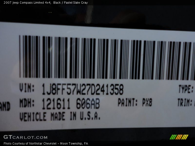 Black / Pastel Slate Gray 2007 Jeep Compass Limited 4x4