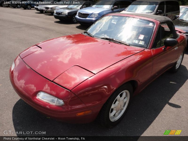 Classic Red / Black 1992 Mazda MX-5 Miata Roadster