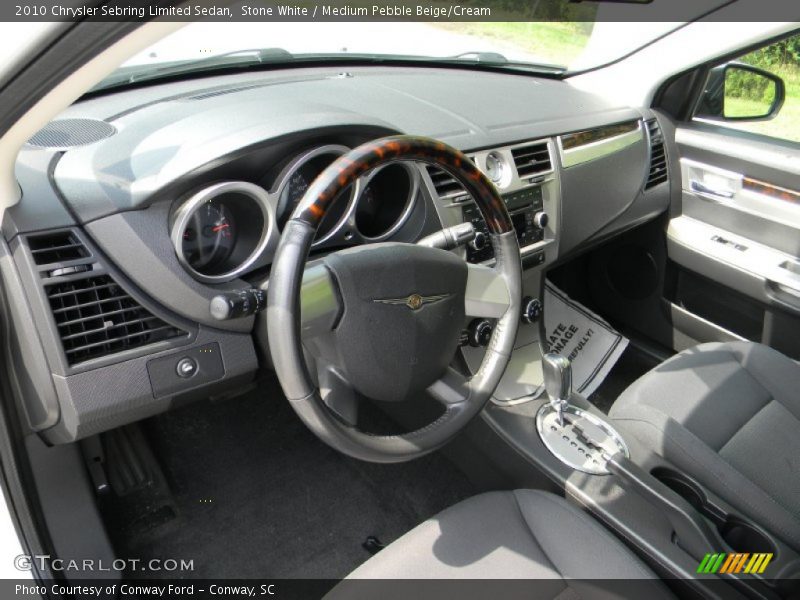 Stone White / Medium Pebble Beige/Cream 2010 Chrysler Sebring Limited Sedan