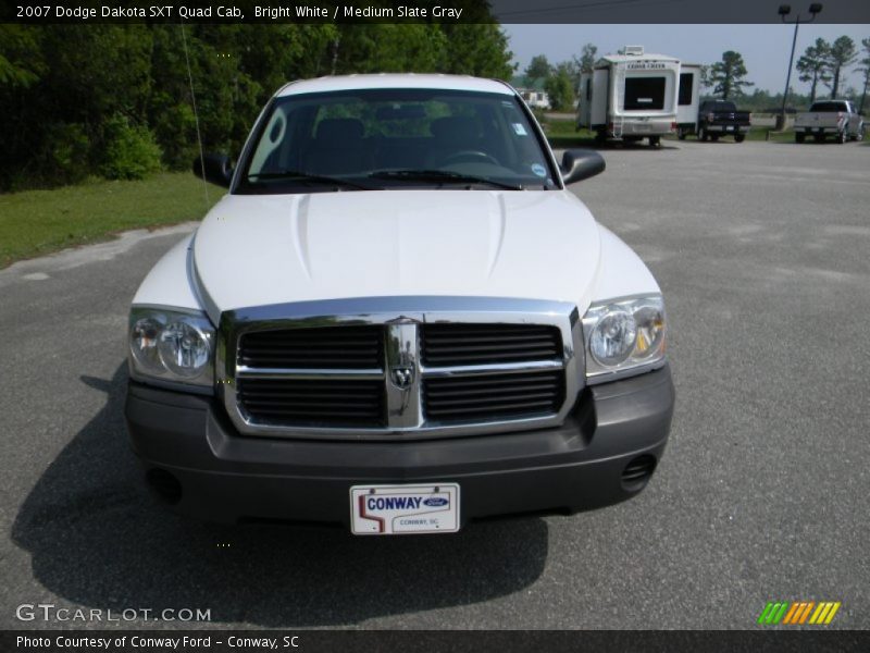 Bright White / Medium Slate Gray 2007 Dodge Dakota SXT Quad Cab