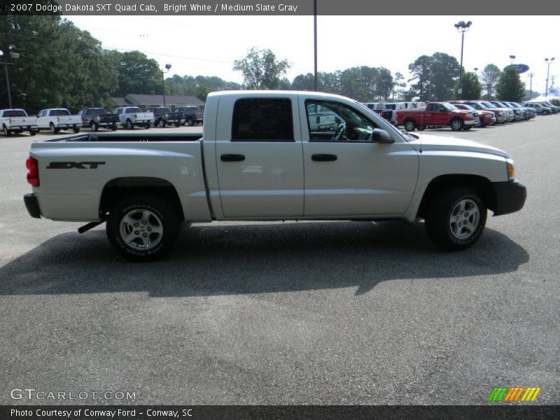 Bright White / Medium Slate Gray 2007 Dodge Dakota SXT Quad Cab