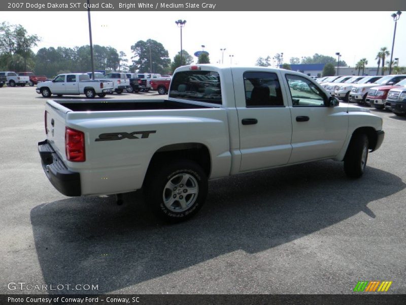 Bright White / Medium Slate Gray 2007 Dodge Dakota SXT Quad Cab