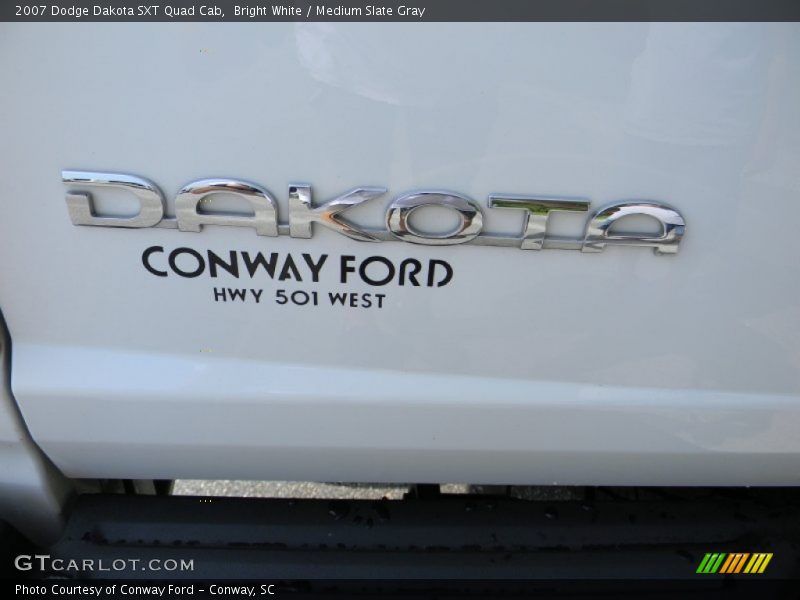 Bright White / Medium Slate Gray 2007 Dodge Dakota SXT Quad Cab