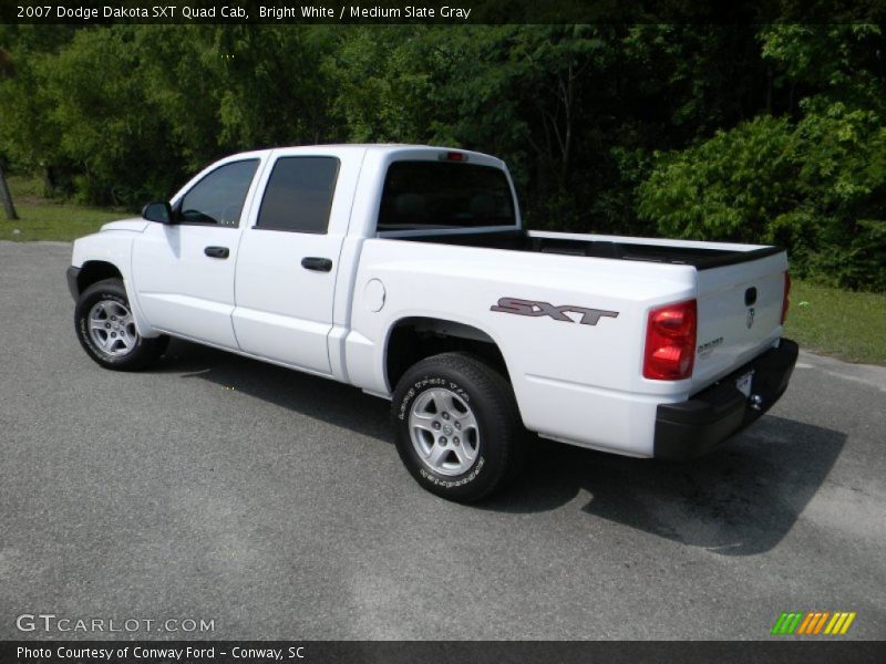 Bright White / Medium Slate Gray 2007 Dodge Dakota SXT Quad Cab