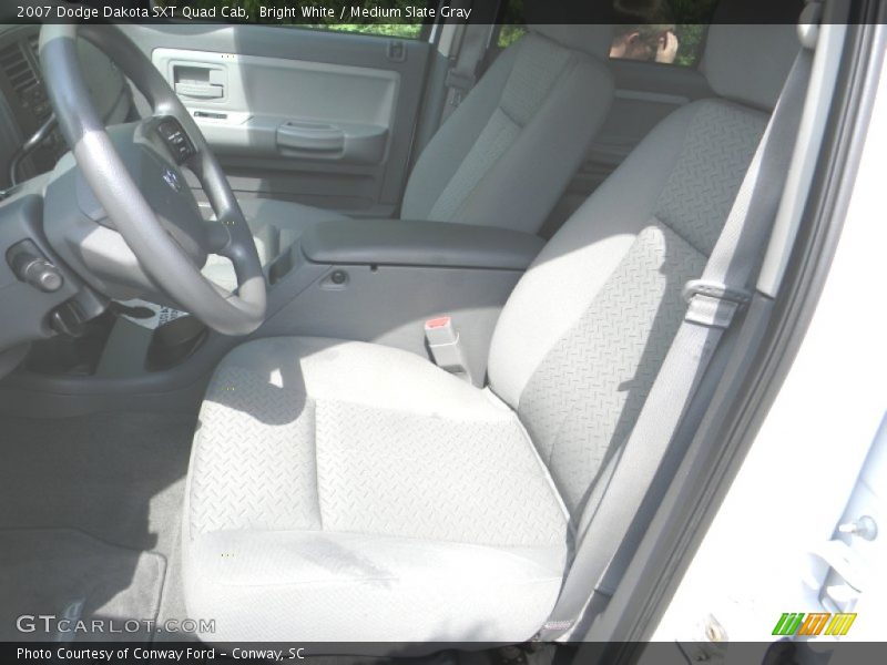 Bright White / Medium Slate Gray 2007 Dodge Dakota SXT Quad Cab