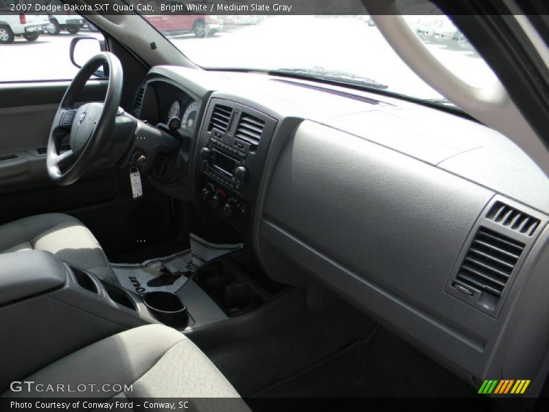 Bright White / Medium Slate Gray 2007 Dodge Dakota SXT Quad Cab
