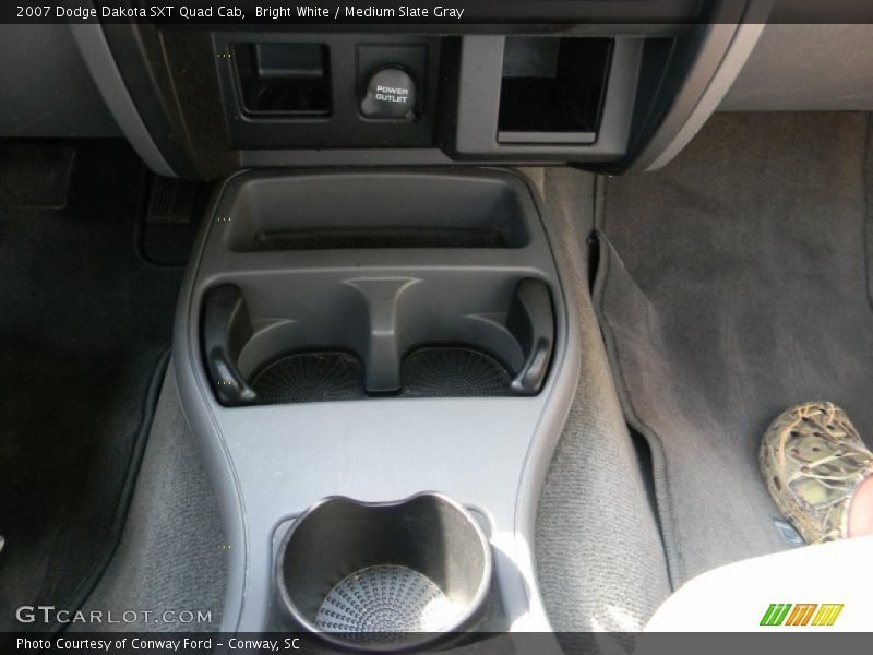 Bright White / Medium Slate Gray 2007 Dodge Dakota SXT Quad Cab