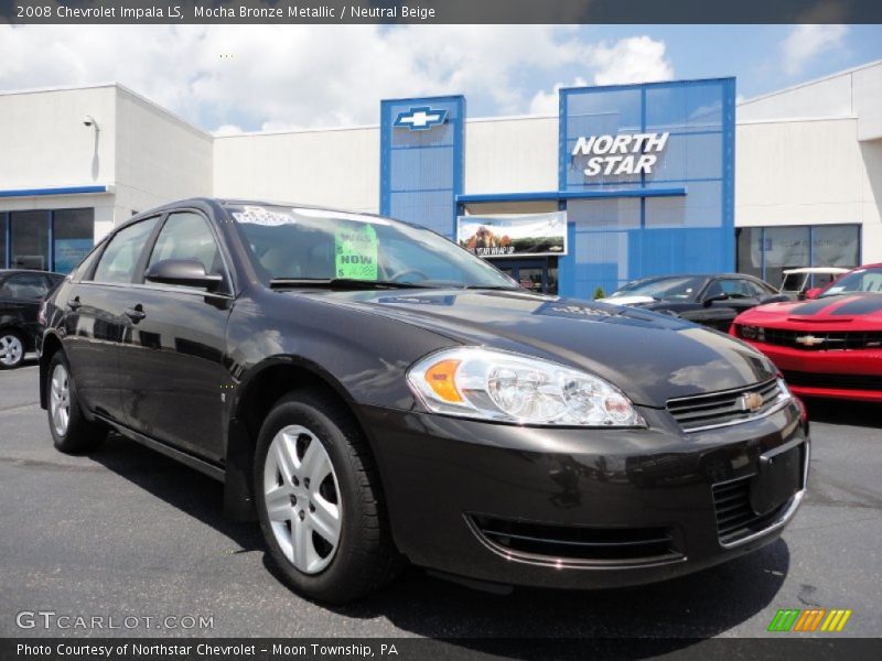 Mocha Bronze Metallic / Neutral Beige 2008 Chevrolet Impala LS