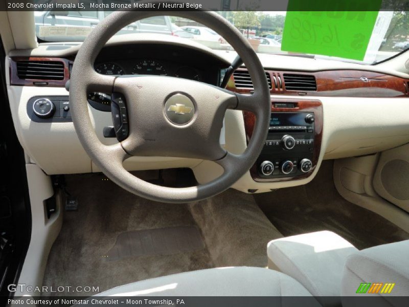 Mocha Bronze Metallic / Neutral Beige 2008 Chevrolet Impala LS