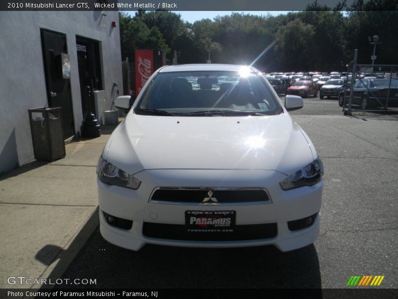 Wicked White Metallic / Black 2010 Mitsubishi Lancer GTS