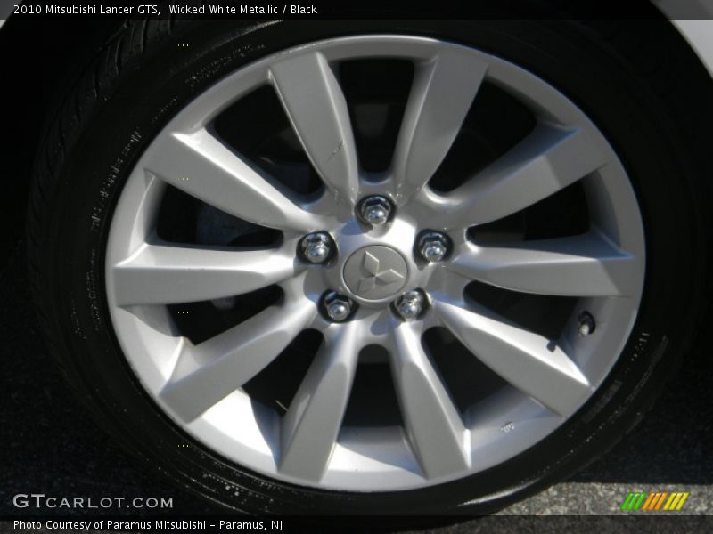 Wicked White Metallic / Black 2010 Mitsubishi Lancer GTS