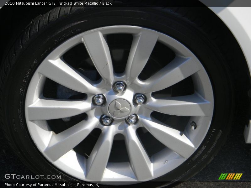 Wicked White Metallic / Black 2010 Mitsubishi Lancer GTS