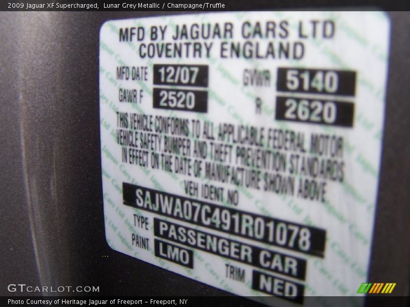 Lunar Grey Metallic / Champagne/Truffle 2009 Jaguar XF Supercharged